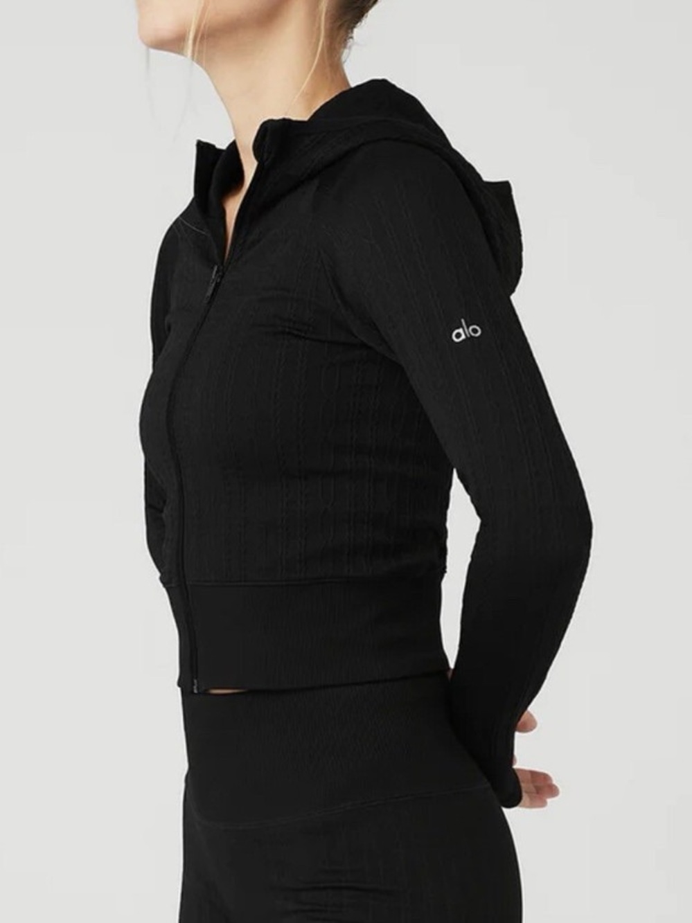 alo Seamless Cable Knit Jacket